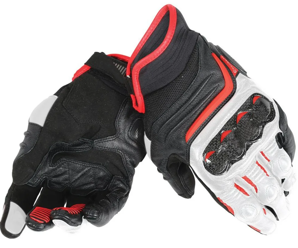 Dain Carbon D1 короткие кожаные перчатки для мотокросса мотоциклетные спортивные мужские перчатки - Цвет: Красный