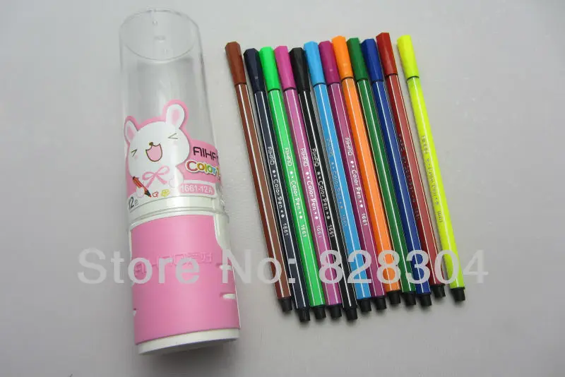 

Free shipping baby started to learn brush 12PCS color inks can be washed