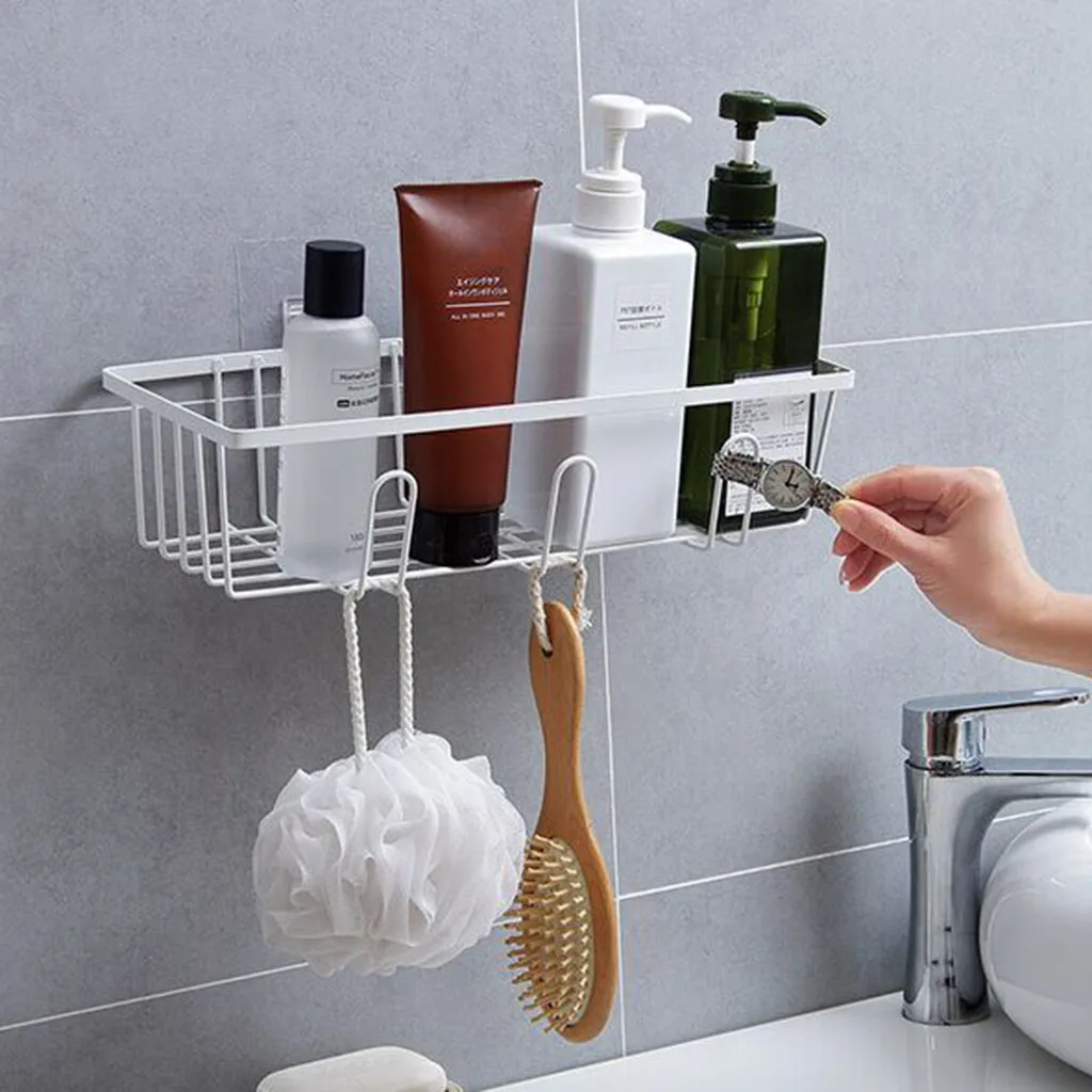 

Wall-Mounted Bathroom Storage Rack Home Finishing Rack Storage Rack Storage Hanger Bathroom Shelf Hanger Hooks For Hanging