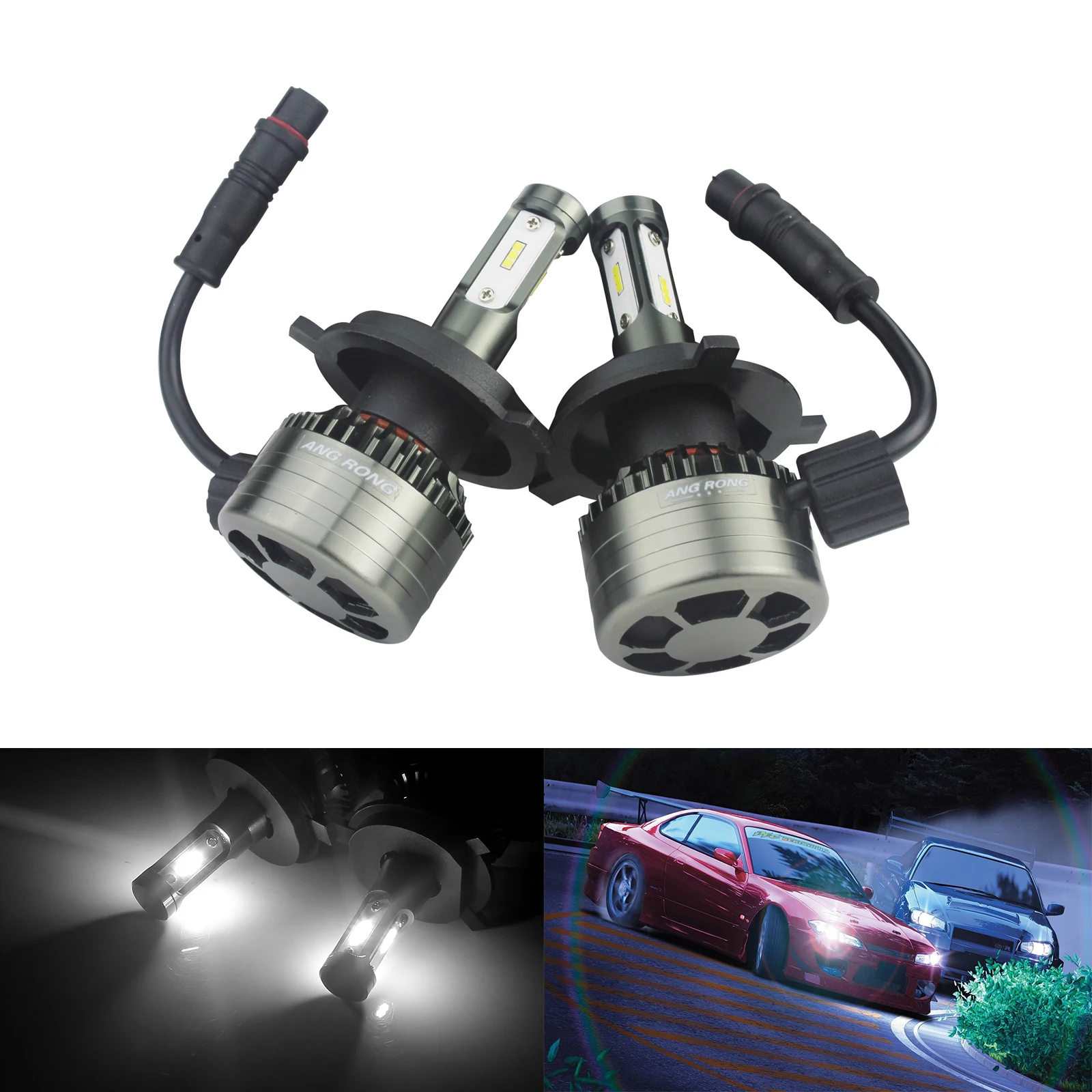 ANGRONG 2 шт. H4 HB2 Вт 36 Вт 4500LM фар Conversion Kit противотуманные Здравствуйте/Lo луч Здравствуйте Вт Hi te
