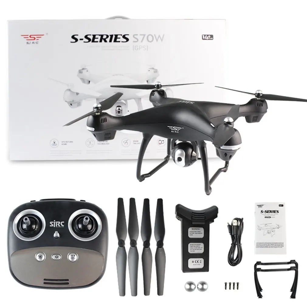 

4 Axes S70W Full HD 1080P 90 Degree Wide Angle Dual GPS-2.4GHz WiFi/FPV Drone Quad Copter RC Helicopters Aircraft