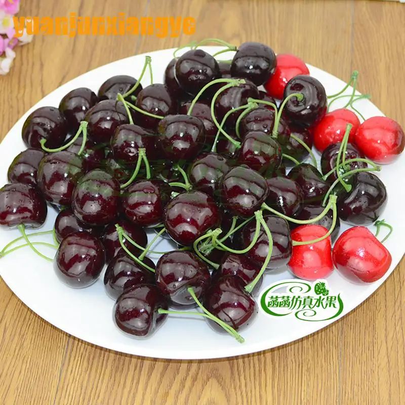 

Festive Supplies Artificial Decorations color Foam simulation MINI 3D double Cherry Model False Fruit Props Decoration 10pc/lot