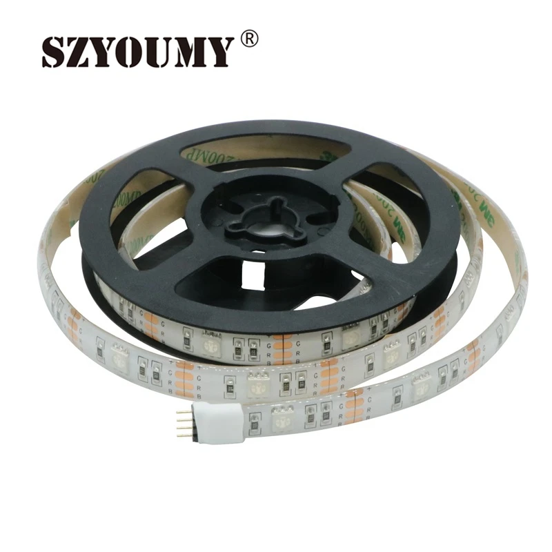 SZYOUMY 100 200 см батарея Светодиодная лента RGB 5050 SMD 30 60 светодиодный s водостойкий гибкий ремешок свет + пульт дистанционного управления +