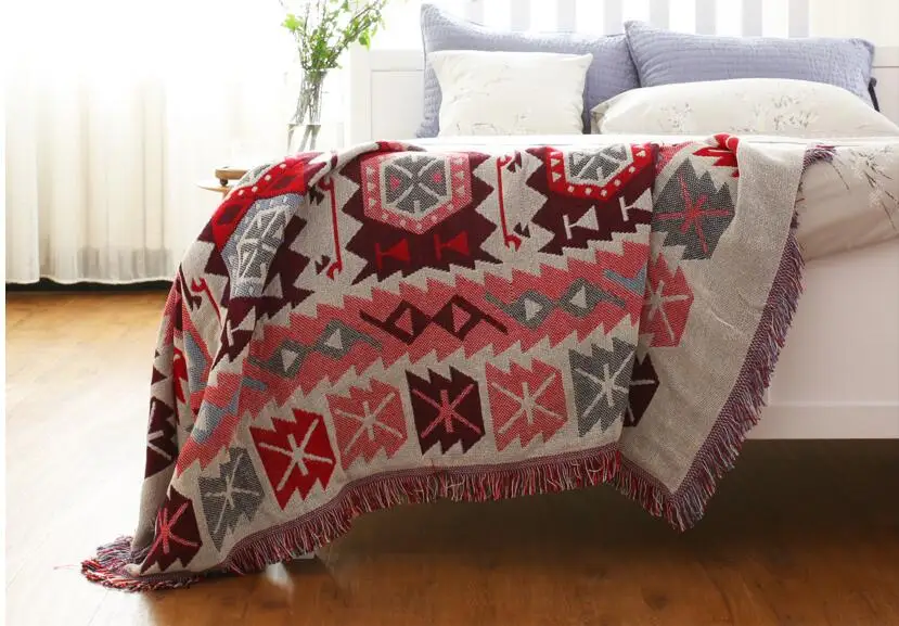 Европейский килим плед утолщаются диван одеяло бросок геометрический Коврик для гостиной спальни ковер покрывало пылезащитный чехол скатерть