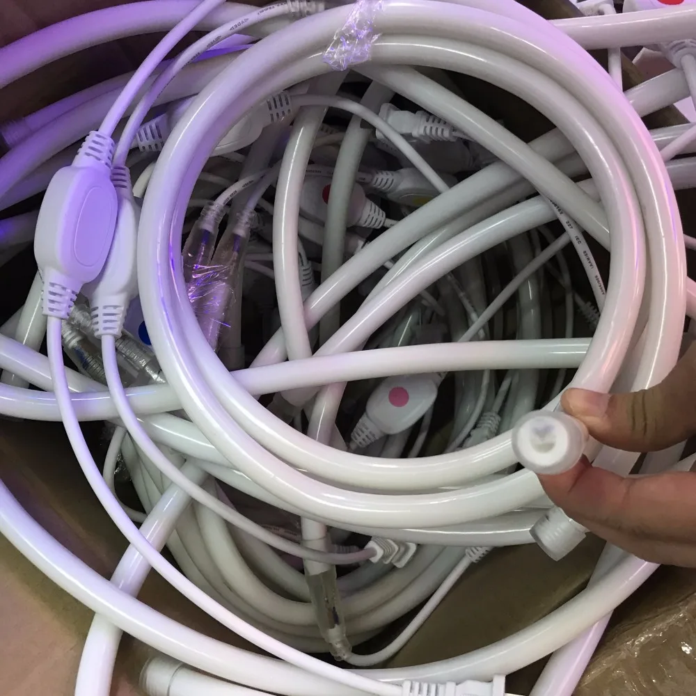 LED Neon Strip 14MM 360 Degree Round AC220/DC12V UL Flexible Light Waterproof IP68 120leds/m Round Outdoor Light 5M 10M 50M - 2