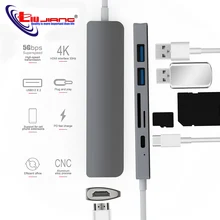 Usb type C концентратор Thunderbolt 3 адаптер USB-C HDMI 4 K PD USB 3,0 Micro SD TF карта для MacBook Pro samsung S9 huawei mate 20 P20