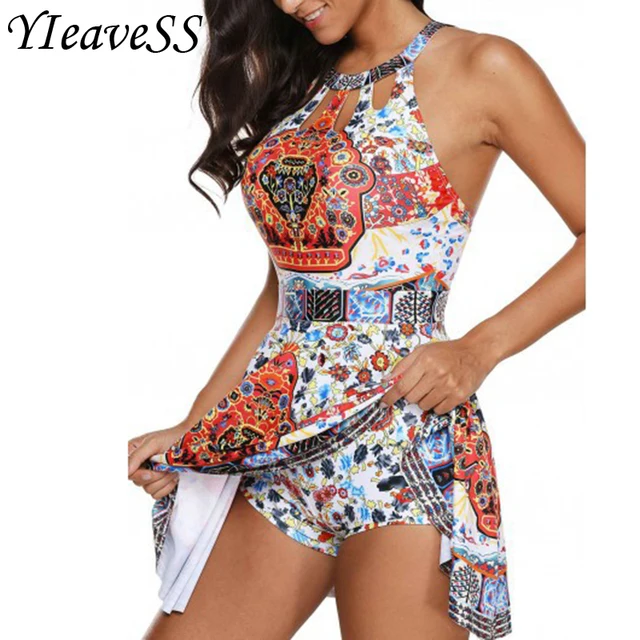 {Excellent|Wonderfull|Very Good|Very Recommended} 2018 New Tankini Plus Size Swimwear Women Swimwear Two Piece Printed Halter Swimsuit Swimming Dress Bathing Suit S--5XL Cheap Offers