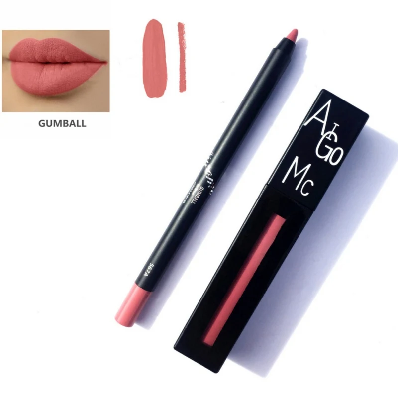 2 In 1 Liquid Lipstick + Lip Liner Kit Set Makeup Set Lipgloss Lip Liner Pen Matte Lasting