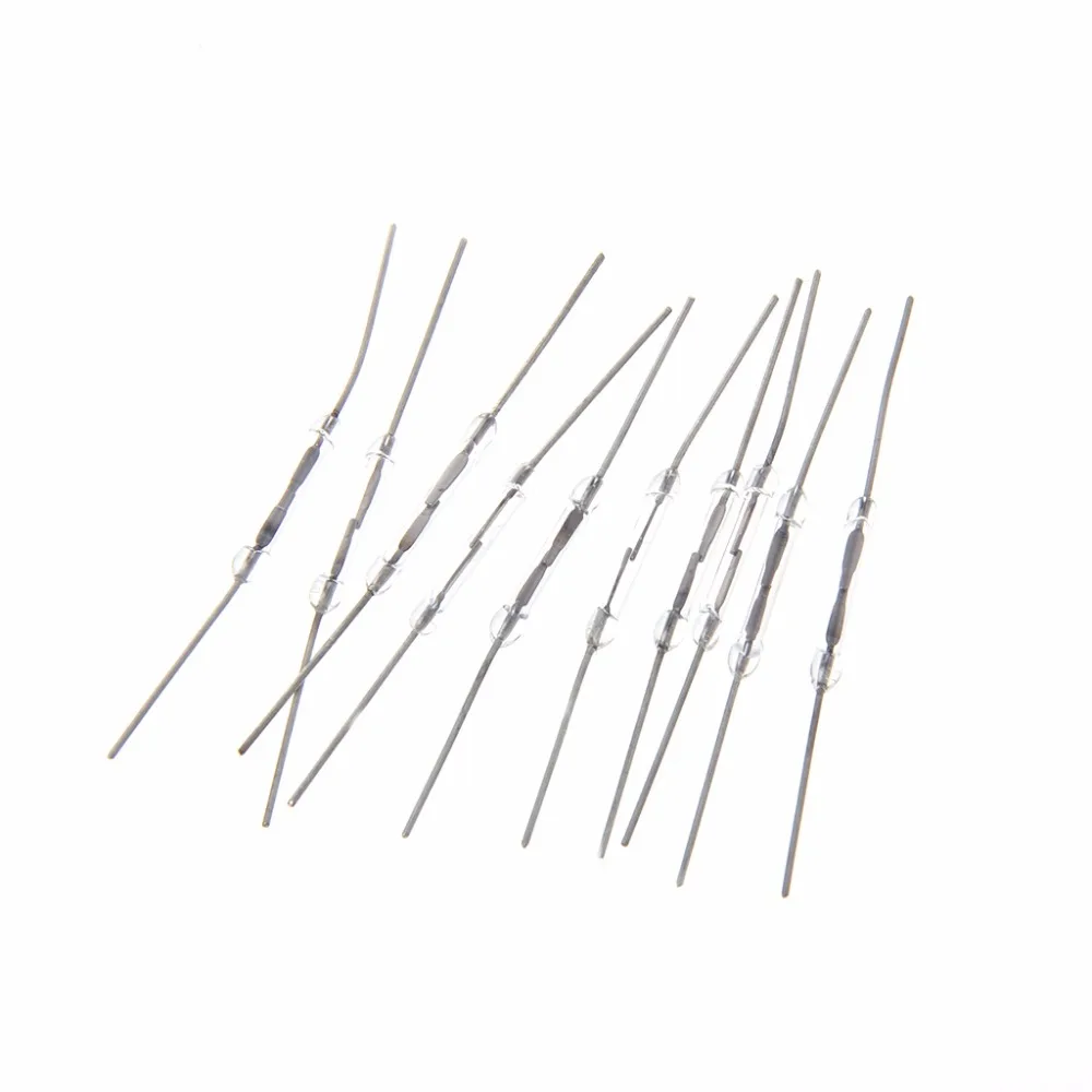 10 Pcs 2x14mm Reed Switch Normally Open Magnetic Induction Switches Electromagnetic N/O Active Components Sensors Z25 Drop ship