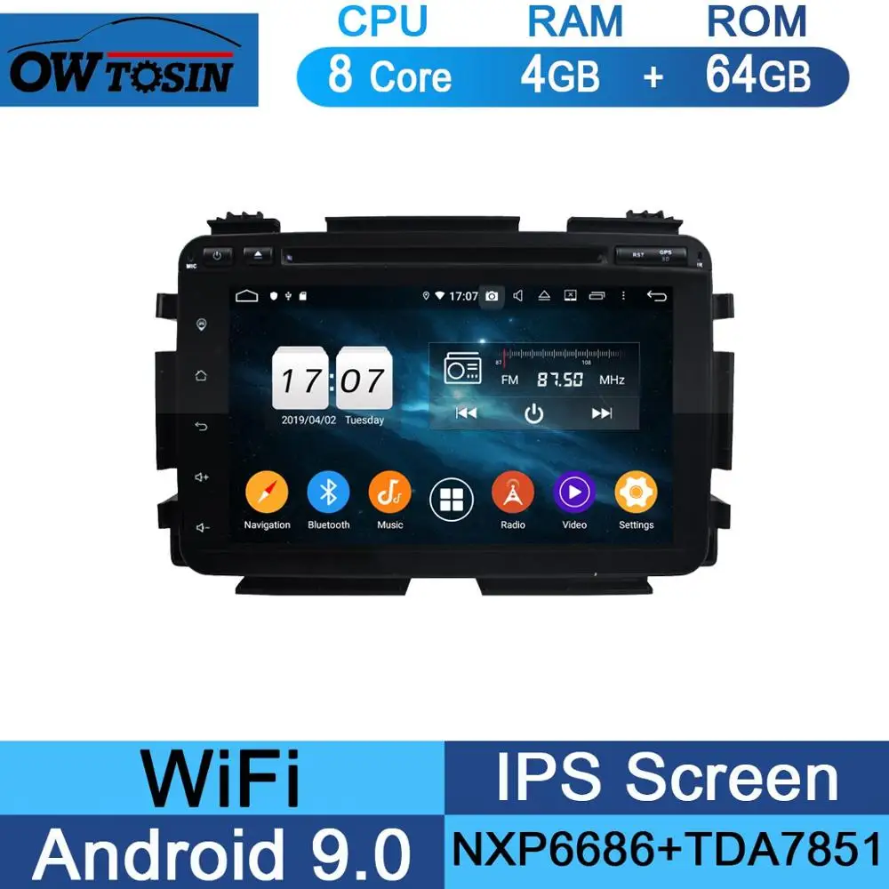 " ips 1920*1080 8Core 4G+ 64G Android 9,0 Автомобильный DVD плеер для Honda Vezel HR-V вариабельности сердечного ритма XR-V DSP радио gps - Цвет: 64G