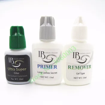 

Free shipping 1 set i beauty Eyelash Extensions glue Kit Primer + long lasting Ultra Supper + Glue Adhesive Remover