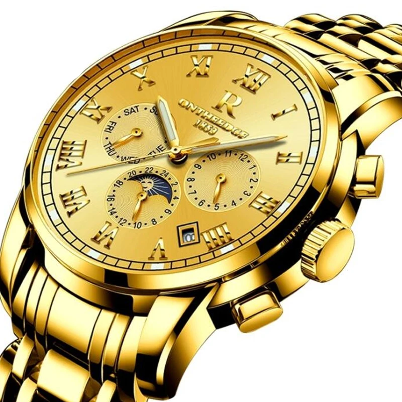 

Watches Top Brand Men's Automatic Mechanical Watch Steel Strap Fashion Watch Relogio Masculino Calendar Waterproof Men's Watch
