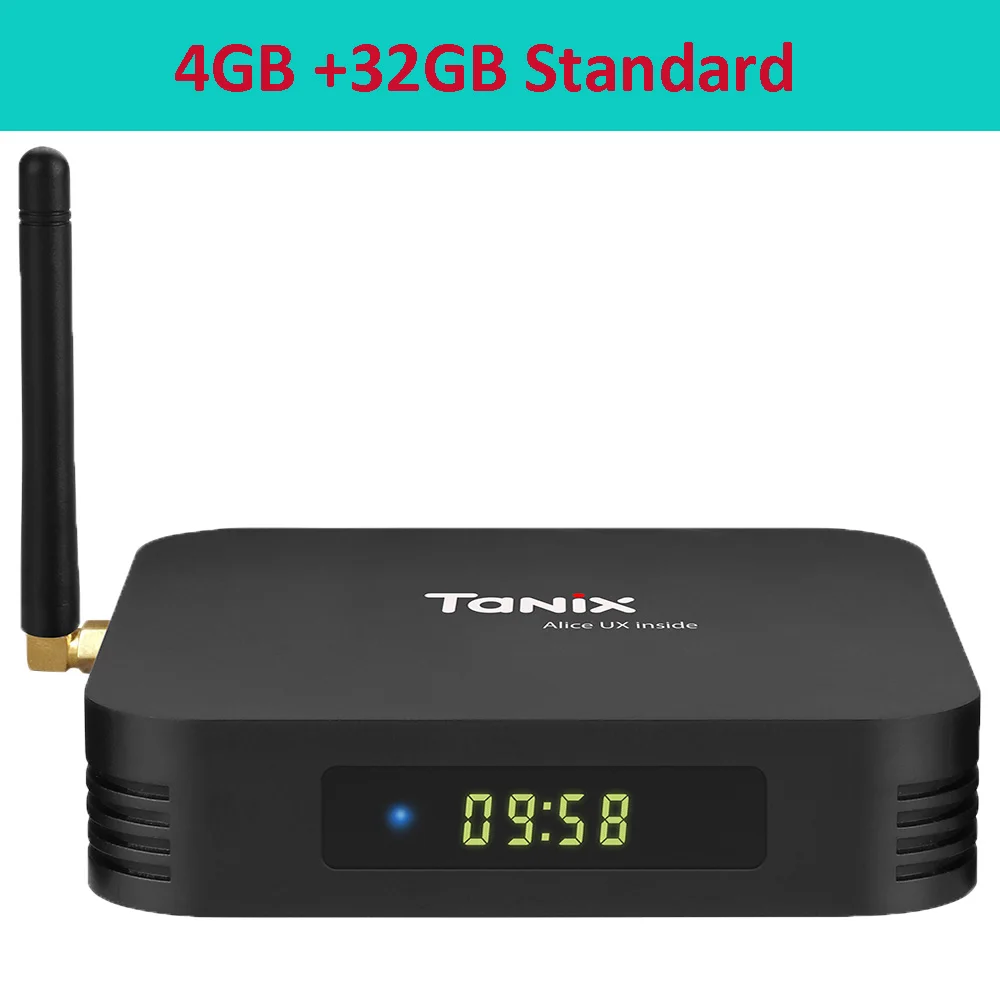 ТВ-приставка Tanix TX6 Android 9 Allwinner H6 4GB DDR3 32 GB/64 GB EMMC 2,4 GHz 5GHz wifi BT4.1 поддержка 4K H.265 Bluetooth 4,0 wifi - Цвет: 4G 32G Standard