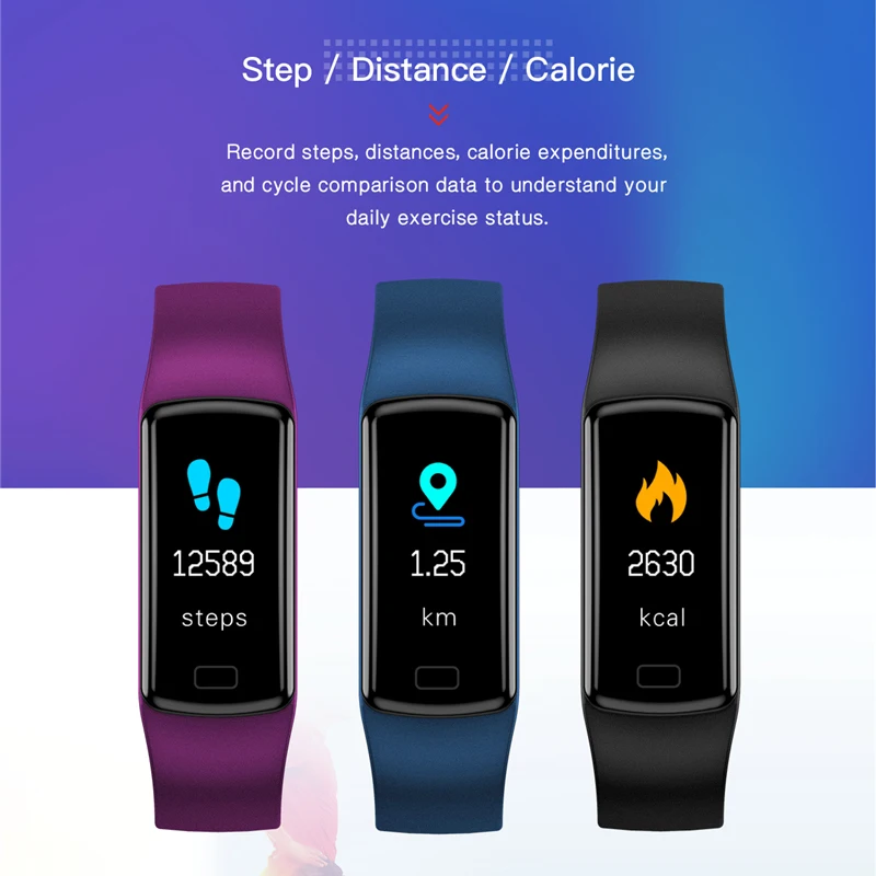  LYKRY Y5 Smart Watch Band Heart Rate Blood Pressure Monitor High Brightness Color Screen Smart Brac - 32981625433