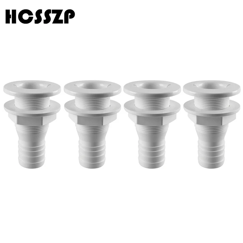 

HCSSZP 4 Pcs Nylon Thru Hull Bilge Fitting for Bilge Pump Aerator Hose of Boat Marine Yacht Sail RV Camper Truck 5/8" to 1 1/2"