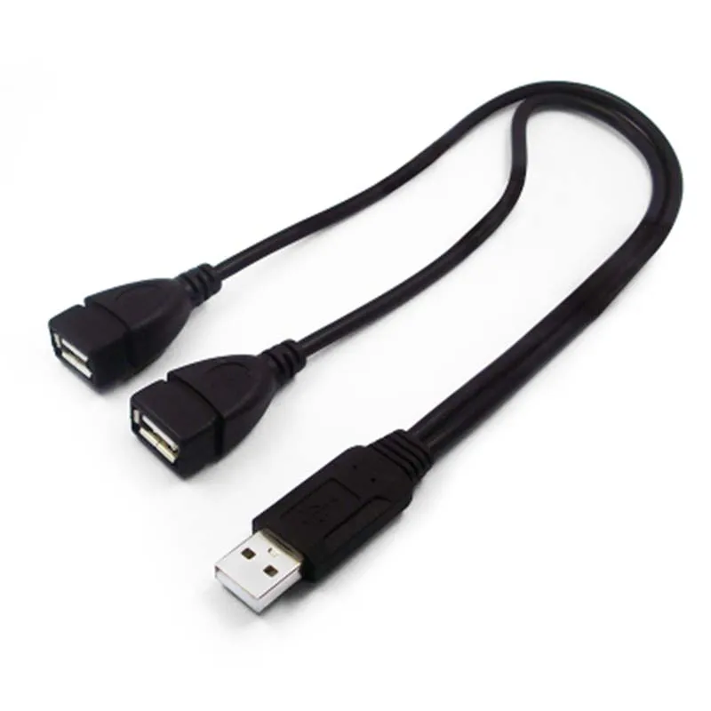 Двойной USB удлинитель A-Male до 2 A-Female Y кабель адаптер питания сплиттер USB2.0 Male до 2Dual USB Female Jack Y Splitter зарядное устройство
