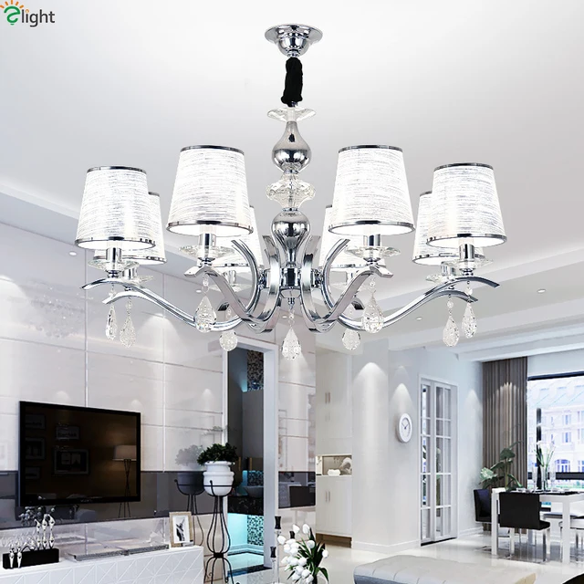 Modern Chrome Metal Led Pendant Chandelier Lights Crystal Living Modern Chrome Metal Led Pendant Chandelier Lights Crystal Living Room Chandeliers Lighting Bedroom Hanging Light Fixtures