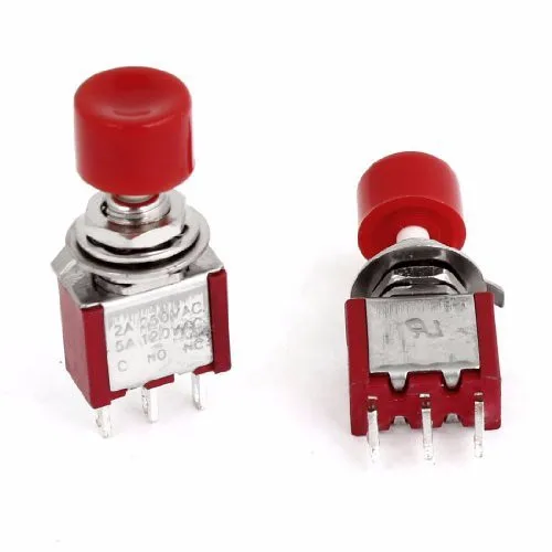 5 Pieces 6mm 3pin Mini Cap Momentary Push Button Switch 2A 250V 5A