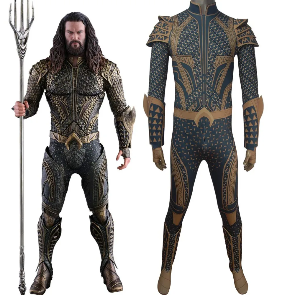 Mens kids boys DC Comics Aquaman film cosplay superhero Arthur Curry Halloween costume suit X'mas b