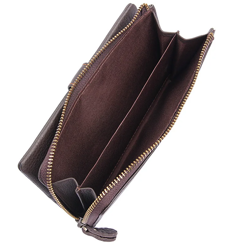 

Long Wallet Men Genuine Leather Wallets Purses Leather