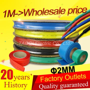 

1meter/lot 2MM Heatshrink Heat Shrink shrinkable Tube Tubing Sleeving Wrap Wire Cable Kit Electrical Insulation