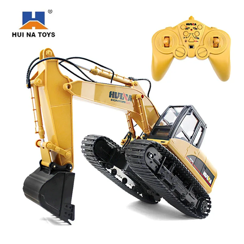 

HuiNa Toys 15 RC Car 15CH 2.4G 1/14 RC Excavator Charging Car With Battery RC Drift Alloy Excavator Toys For Children Kids Toys