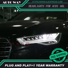 Стайлинга автомобилей Фара для Audi A6L A6 2012- Фары для автомобиля светодиодные фары DRL дневные Бег света Би- ксеноновые линзы HID