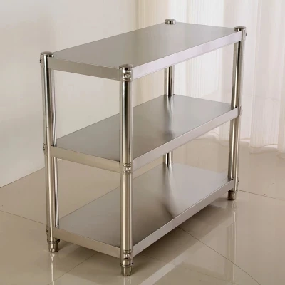 Prateleira da Cozinha de Aço Armazenamento do Hotel Inoxidável Prateleiras Camada Espessada Rack Cozinha Microondas Forno 3