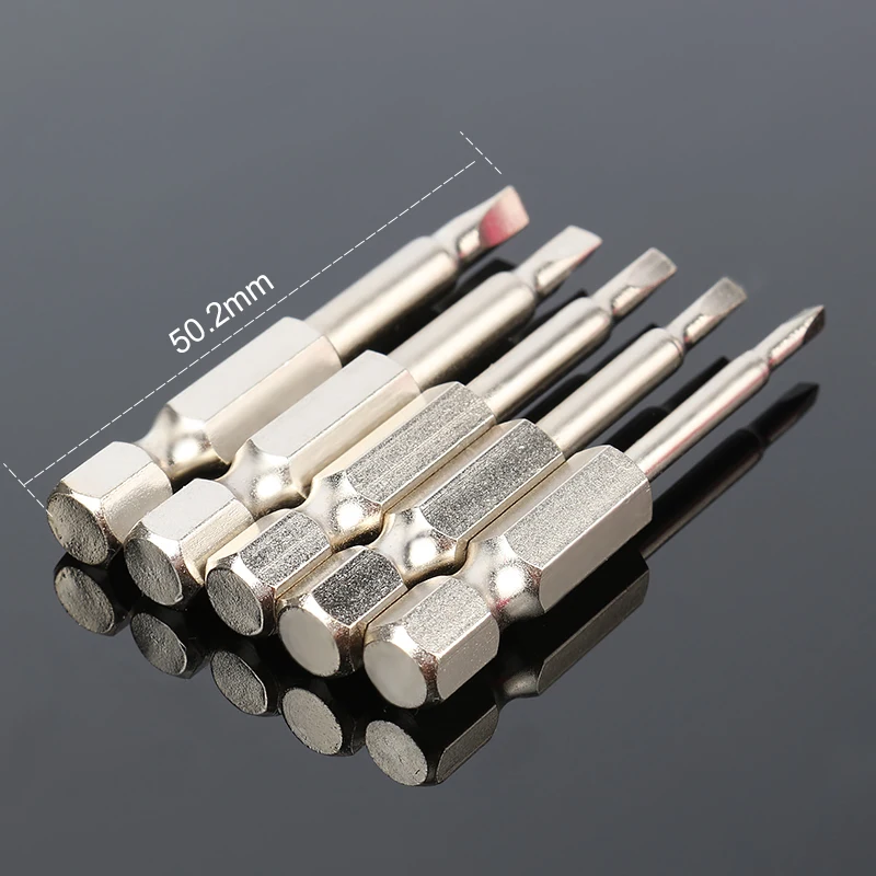 5Pcs/Set 50mm Magnetic Triangle Screwdriver Bits S2 Steel 1/4