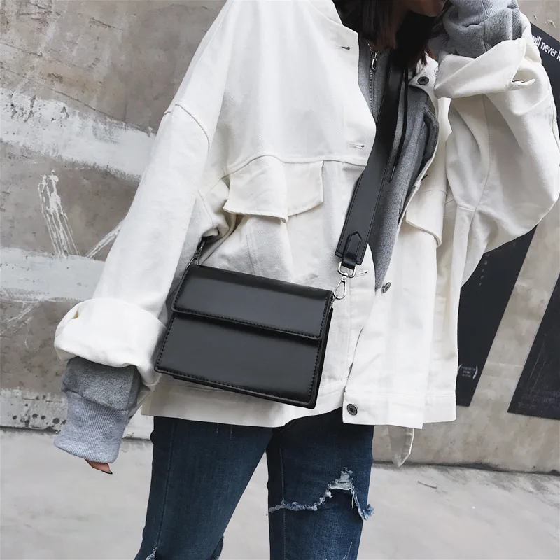 Простая маленькая квадратная сумка на плечо с широким ремешком, женская сумка через плечо из искусственной кожи, женская сумка через плечо,, известный дизайнер, сумочка, кошелек