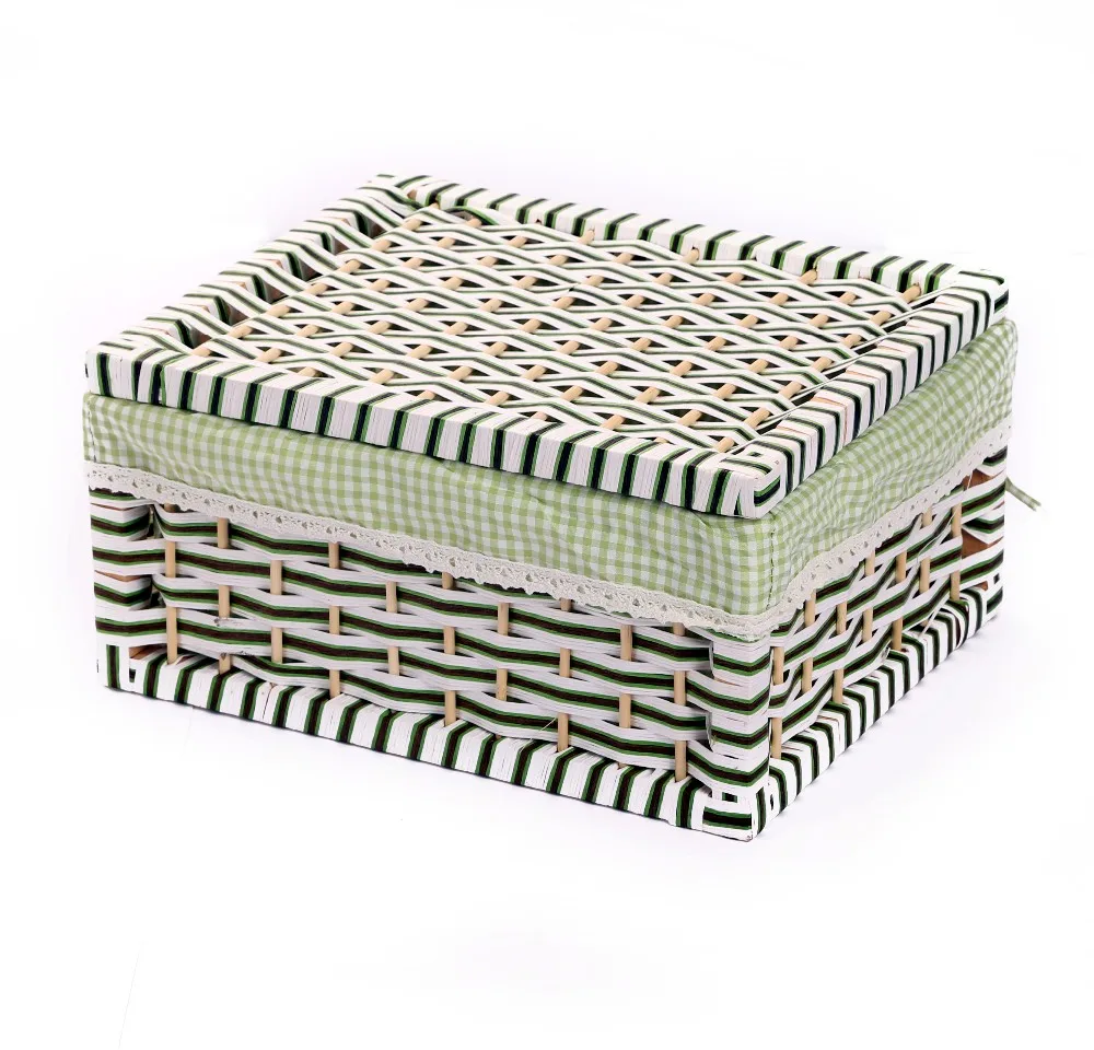 Home Storage & Organization Storage container basket Paper rope Storage Bins Rectangular Basket Organizer Box organizador cesta