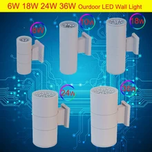 AC100-240V 6 Вт IP66 Двусторонняя цветное излучение 24 W светодиодный открытый поверхностного монтажа 36 W Светодиодный настенный светильник для fascade вилла крыльца гараж