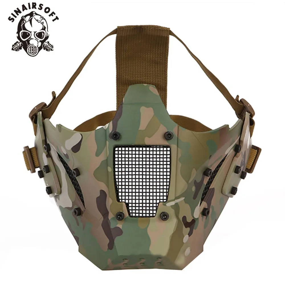 SINAIRSOFT Tactical IRON WARRIOR Style Mask Protective Half Face Plastic Combat Military Hunting Paintball Airsoft | Спорт и