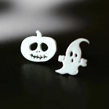 1 пара, женские серьги для девушек, серьги-гвоздики в форме тыквы и призрака, ювелирные изделия для Хэллоуина CX17