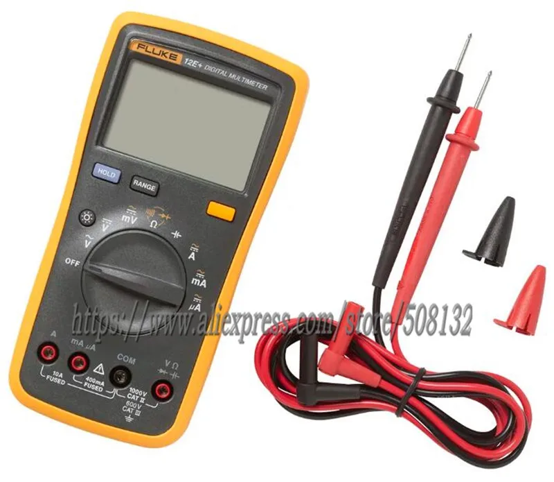 

Fluke 12E+ Digital Multimeter AC/DC/Diode/R/C Voltage Current Tester with Ohm, Capacitance, Resistance Measurement