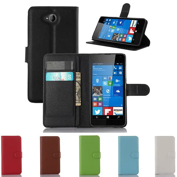 

Luxury Flip Magnetic PU Leather Wallet Stand Case For Nokia Microsoft Lumia 650 Case Litchi Pattern Cover For Nokia Lumia 650