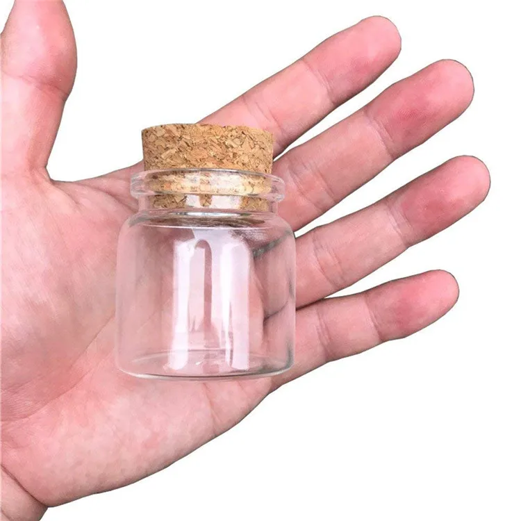 42 X Емкость 50 мл стеклянные пробки для бутылок маленькие прозрачные мини пустые стеклянные флаконы(47x50x33 мм