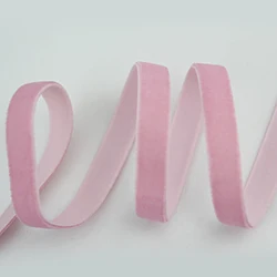 3/8 ''9 мм односторонняя нейлоновая эластичная бархатная лента сплошной цвет DIY аксессуар 25 ярдов - Цвет: pink velvet