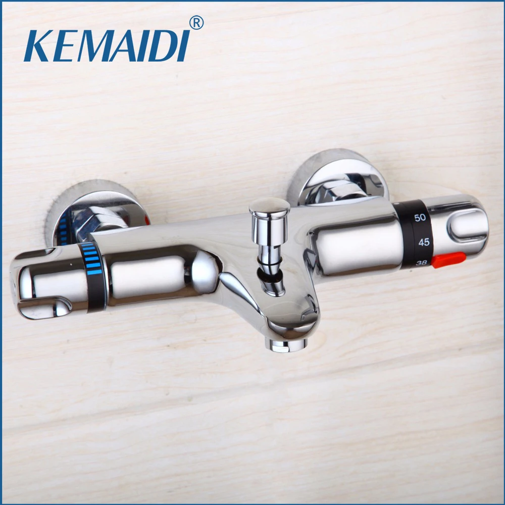 Verdampen operatie Illusie Kemaidi Thermostatische Douchekraan Wandmontage Dubbel Handvat Kraan Uitloop  Filler Diverter Chrome Bad Kraan Mengkraan|bathtub valve|thermostat  showerthermostatic shower faucet - AliExpress