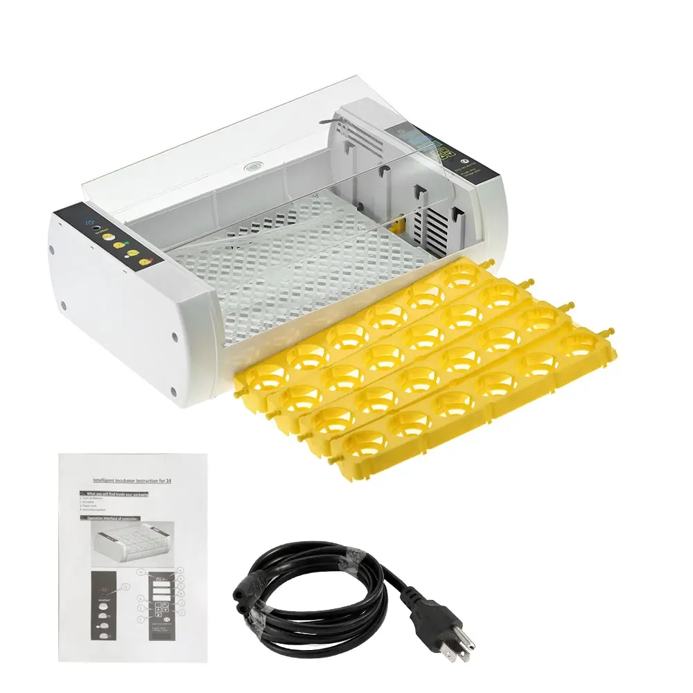 24-Eggs Intelligent Automatic Egg Incubator Temperature Control Hatcher for Hatching Chicken Duck Bird Quail Poultry 24-Eggs Intelligent Automatic Egg Incubator Temperature Control Hatcher for Hatching Chicken Duck Bird Quail Poultry