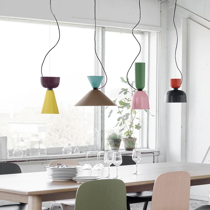 Pendant Lamp Nordic pendant lights dinning room pendant lamps modern  multi-color DIY combination Aluminum cord pendant light