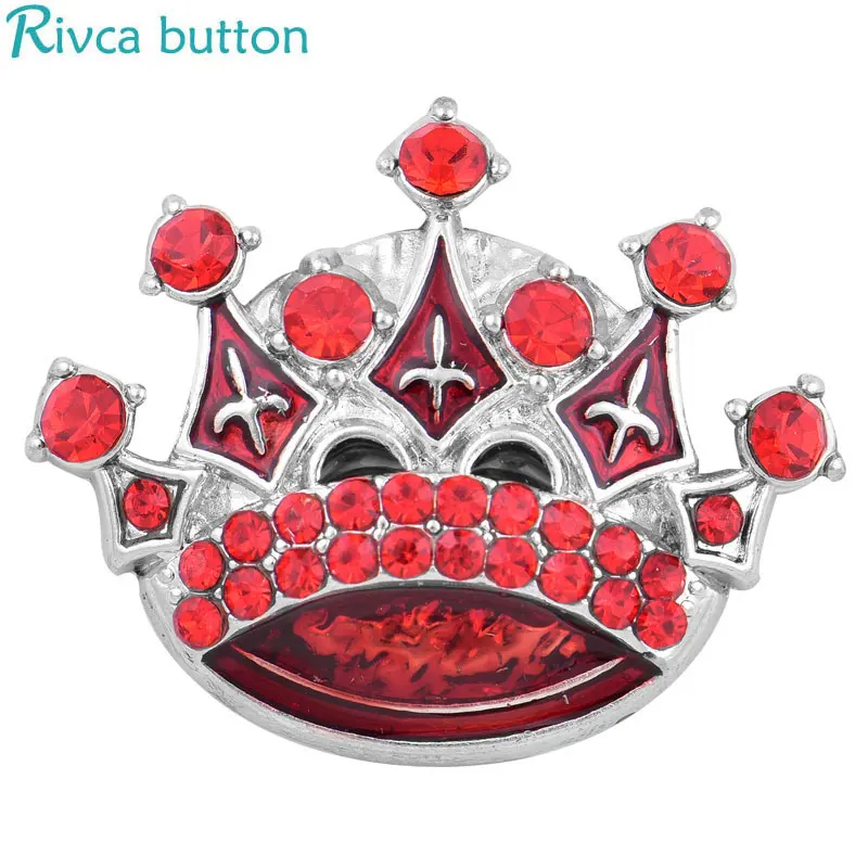 Rivca Snap Button Jewelry Newest DIY 18mm Mixcolour cross Crown Fit Charm leather alloy fashion Bracelet jewelery | Украшения и