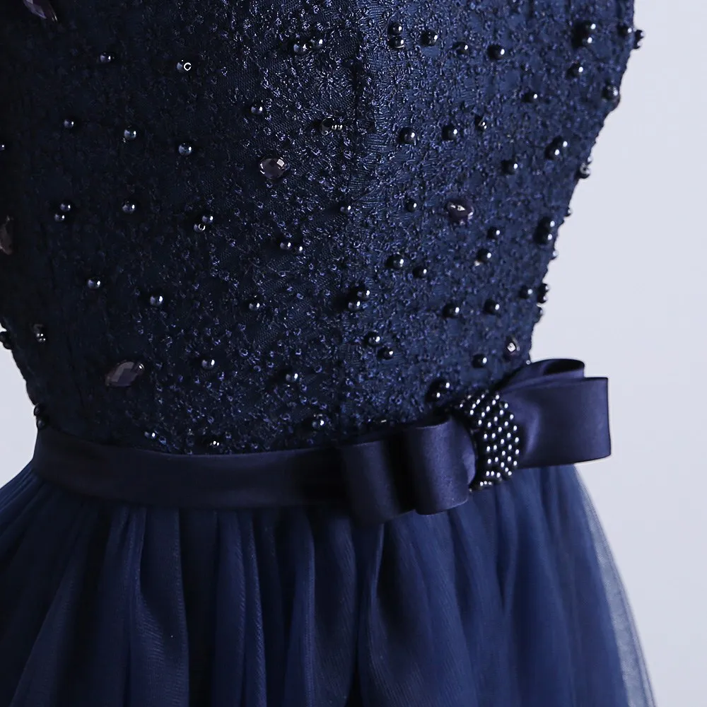 CEEWHY Vestido de Noche Темно-синие бисерное вечернее платье длинное формальное платье для выпускного вечера вечерние платье исламское платье De Soiree рождественское платье