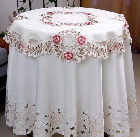 Вышитая Цветочная кружевная скатерть в европейском стиле, пылезащитная Скатерть для свадьбы, дома, вечерние скатерти высокого качества