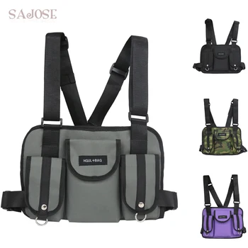 

Men Tactical Shoulder Bags Chest Rig Bag Hip Hop Streetwear Men Functional Waist Packs Adjustable Pockets Waistcoat Kanye West