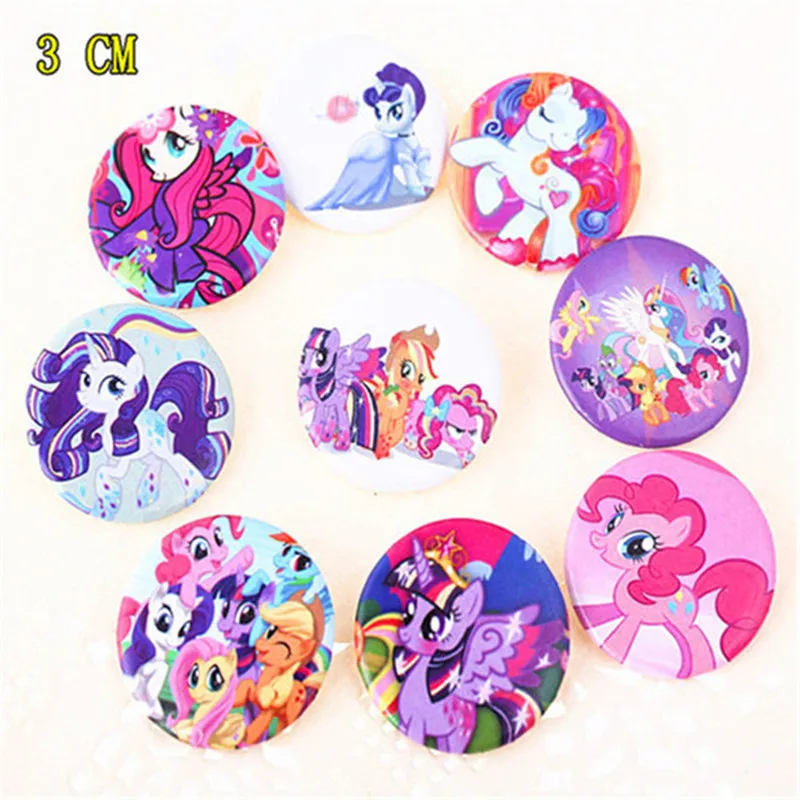 

10PCS Children Cartoon Lovely Little Horse Badges Cartoon Brooch Button Badge Kids Party Gift Prize Costumes Badge