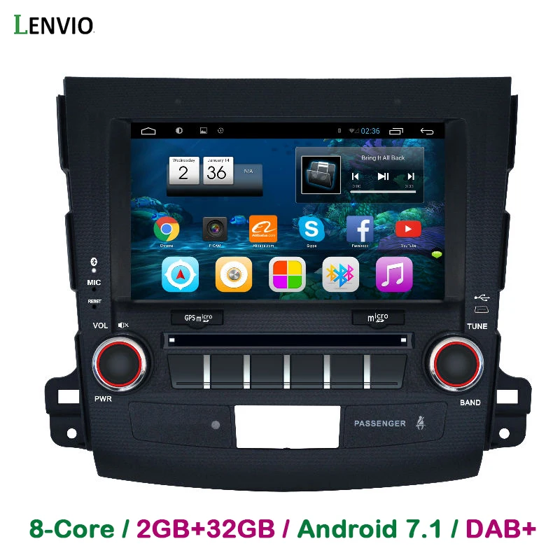 Lenvio ОЗУ 2 ГБ + 32 Восьмиядерный Din Android 7 1 Автомобильный GPS навигатор для Mitsubishi outlander
