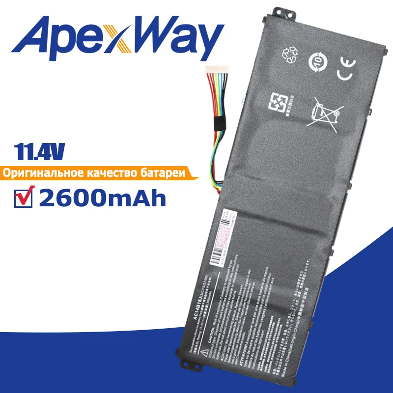 

2600mah 11.4v AC14B18J Laptop Battery for AcerAspire AC14B13j E3-111 E3-112 E3-112M ES1-511 TravelMate B116 B115-M B115-MP