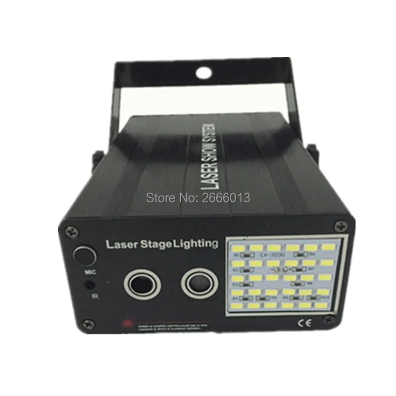 Mini RG Laser Projector Plus White LED Strobe Stage Light Home Party