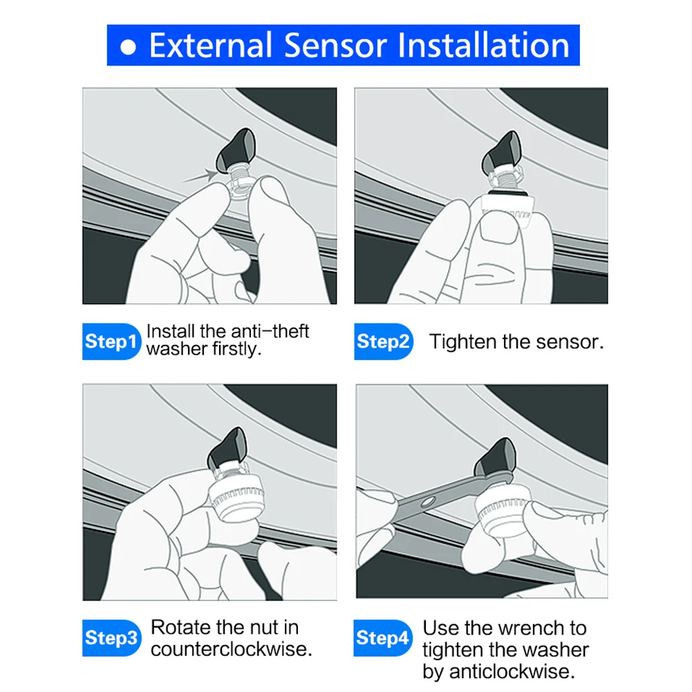 Умная автомобильная система контроля давления в шинах TPMS 4 внешний датчик встроенный литиевый аккумулятор usb-кабель для зарядки солнечной энергии